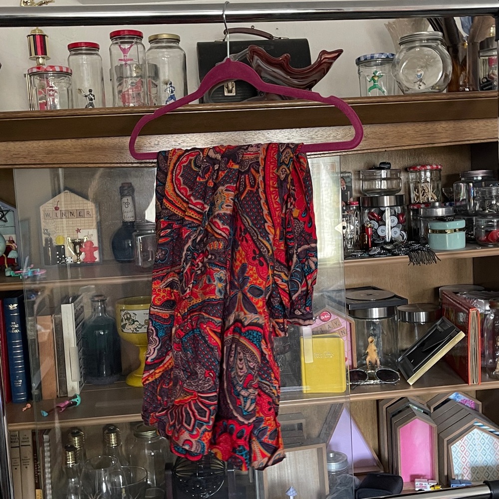 Vintage Boho Paisley Skirt | Red & Purple Flower